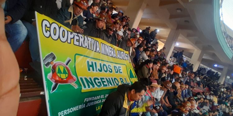 Exigiendo el derecho al trabajo, cooperativa «Hijos de Ingenio» marchan marchan en La Paz