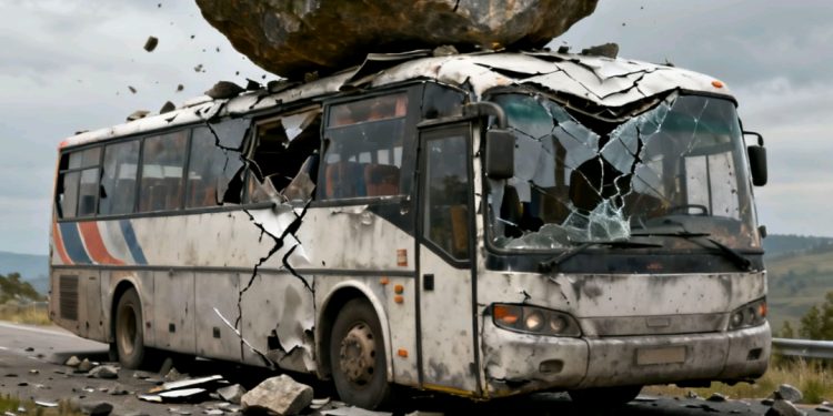 Siete heridos tras deslizamiento que golpeó un bus en la carretera Tarija–Entre Ríos